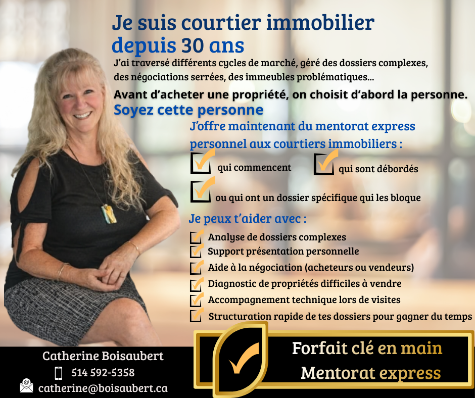 Catherine Boisaubert offre du Mentorat express aux courtiers immobiliers